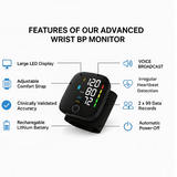Digital wrist blood pressure monitor home health tracker