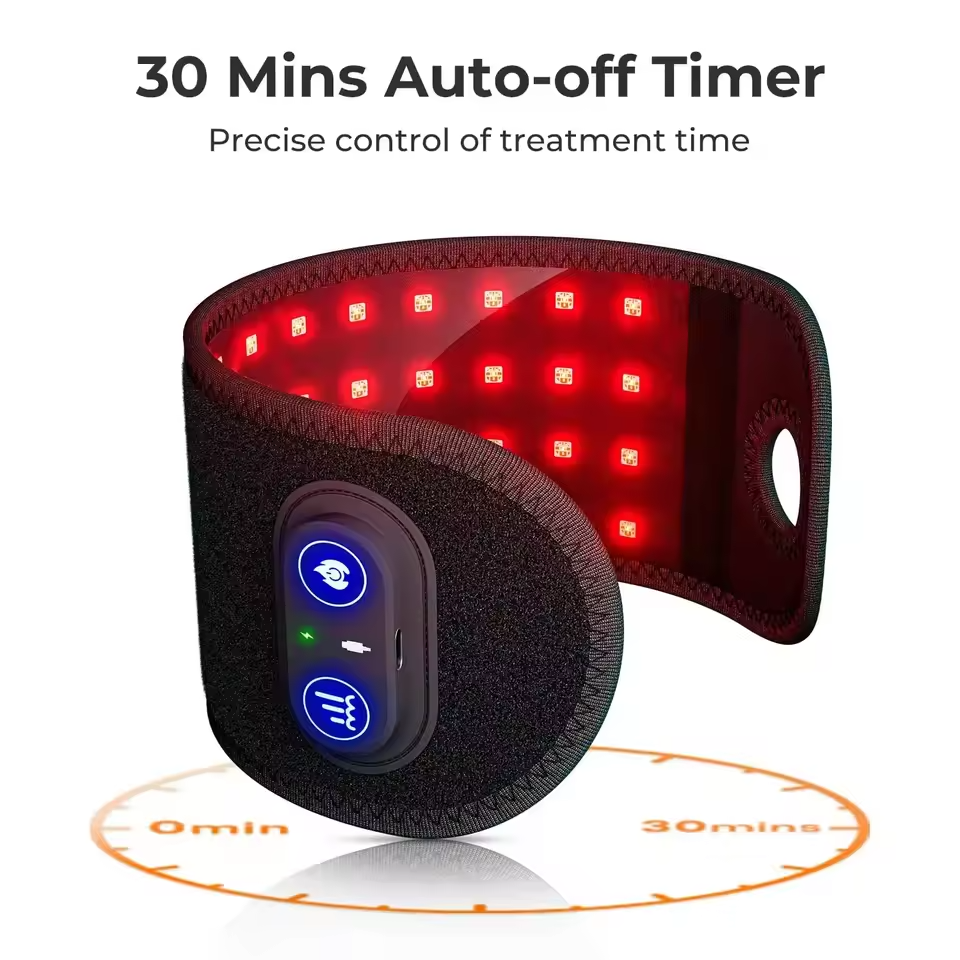 Red light therapy wristband wearable recovery device on wrist