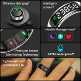 Smart ring with touch screen display wearable health tracker